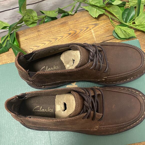 VTG Clarks Bendables Woman's Ankle Boot Brown Leather Upper 5.5M Shoes 5 1/2 M - Picture 7 of 14